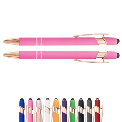Rose Gold Soft-Touch Aluminum Pen w/ Stylus